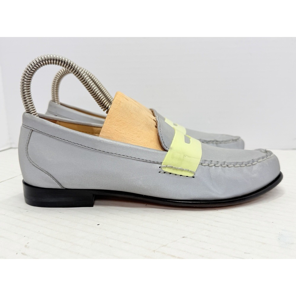 Cole Haan Monroe Penny Loafers Women's 6.5B Silver Neon Leather D39006